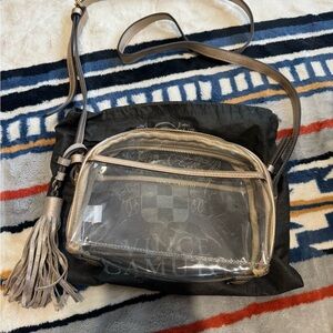 Vince Camuto Transparent and Silver Crossbody Bag